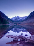 Colorado, Maroon Bells Mountain Reflected in Maroon Lake, USA Photographic Print by Alan Copson
