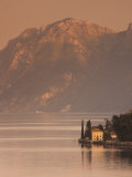 Lombardy, Lakes Region, Lake Como-Lake Lecco, Oliveto, Villa and Mountains, Italy Photographic Print by Walter Bibikow