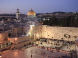 Wailing Wall, Western Wall and Dome of the Rock Mosque, Jerusalem, Israel Fotografisk tryk af Michele Falzone