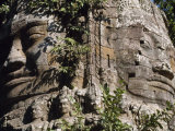 Detail of Carved Faces at Baray Temple, Angkor Wat, Cambodia Photographic Print by Mark Hannaford
