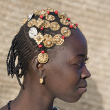 Timbuktu, A Songhay Girl with an Elaborately Decorated Hairstyle in Timbuktu, Mali Photographic Print by Nigel Pavitt