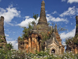 Some of Old Buddhist Shrines and Stupas at Shwe Inn Tain Pagoda and Monastery Complex, Myanmar Photographic Print by Nigel Pavitt