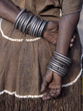 Numerous Decorated Iron Bracelets Worn by a Datoga Woman, Tanzania Photographic Print by Nigel Pavitt