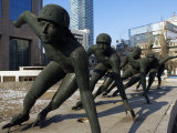 Northeast China, Heilongjiang Province, Harbin, A Statue of Female Ice Speed Skaters, China Photographic Print by Christian Kober