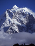 Climbers on Ridge in Dodh Koshir River Valley Photograph Himalayan Peak of Everest Range Photographic Print by Mark Hannaford