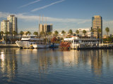 California, Long Beach, Shoreline Village, Marina and City View, USA Photographic Print by Walter Bibikow