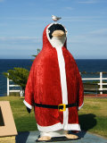 Tasmania, Penguin Town, Giant Penguin Dressed as Santa Claus, Australia Photographic Print by Christian Kober