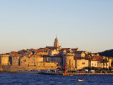 Dalmatia Coast Korcula Island Seafront Harbour View of Medieval Old Town and City Walls Photographic Print by Christian Kober