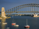 New South Wales, Sydney, View over Lavendar Bay Toward Harbour Bridge and Opera House, Australia Photographic Print by Andrew Watson