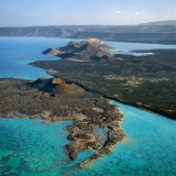 Aerial View of the Volcanic Cones at the Inlet of Ghoubbet El Kharab Fotografisk tryk af Nigel Pavitt