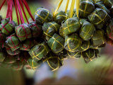 Close Up of Rice Balls Wrapped in Vine Leaves, Vietnam Photographic Print by Paul Harris