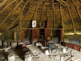 Wales, Pembrokeshire, Recreated Iron Age Celtic Roundhouse at Castell Henlly, an Iron Age Fort, UK Photographic Print by John Warburton-lee