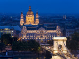 Gresham Palace Lit Up at Night, Budapest, Hungary Photographic Print by Peter Adams