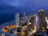 Queensland, Gold Coast, Surfer's Paradise, Evening View of Surfer's Paradise Highrises, Australia Photographic Print by Walter Bibikow