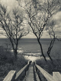 New York, Long Island, Cutchogue, Horton Point Lighthouse Stairs and Long Island Sound, USA Photographie par Walter Bibikow