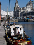 Albert Dock, with View of the Three Graces Behind, Liverpool, Merseyside Photographic Print by Ethel Davies