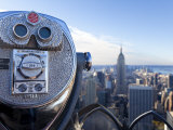 New York City, Coin Operated Binoculars and Empire State Building from Rockerfeller Centre Photographic Print by Gavin Hellier