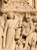 Sculpture of the Last Judgment, Notre Dame De Paris Cathedral, Paris, France, Europe Lámina fotográfica por Godong