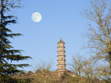 Beijing, A Full Moon Rising over a Pagoda on the Grounds of Yuquan Mountain, China Photographic Print by Christian Kober