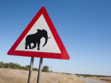 Elephant Road Sign, Damaraland, Kunene Region, Namibia, Africa Photographic Print by Ann & Steve Toon