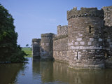 Moat and Outer Curtain Wall at Beaumaris Castle Photographic Print by Nigel Blythe