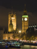 Big Ben and the Houses of Parliament by the River Thames at Dusk, Westminster, London Photographic Print by Hazel Stuart