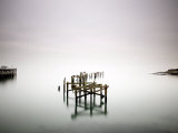Remains of the Old Pier on Misty Morning, Swanage, Dorset, England, United Kingdom, Europe Photographie par Lee Frost