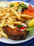 Fried Laks with Chips, Jutland, Denmark, Scandinavia, Europe Photographie par Yadid Levy