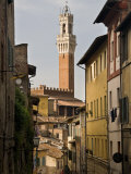 View of the Torre Del Mangia and Old Streets in Siena, Tuscany, Italy, Europe Photographic Print by John Woodworth