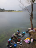 Women Washing Clothes, San Lucas Toliman, Lake Atitlan, Guatemala, Central America Photographic Print by Sergio Pitamitz