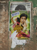 Shahruk Khan in Torn Bollywood Movie Poster on Wall, Hospet, Karnataka, India, Asia Photographic Print by Annie Owen