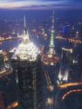 Jinmao and Pearl Towers and Pudong Skyline, Shanghai, China, Asia Lámina fotográfica por Christian Kober