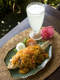 Baked Fish Balinese Style with a Fresh Lemon Drink, Ubud, Bali, Indonesia, Southeast Asia, Asia Photographic Print by Richard Maschmeyer