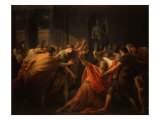 Death of Julius Caesar, 100-44 BC Roman General and Statesman Reproduction procédé giclée par Friedrich Heinrich Fuger