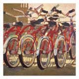 Retro Bikes Giclee Print by Darrell Hill