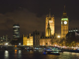 Big Ben and the Houses of Parliament by the River Thames at Dusk, Westminster, London Photographic Print by Hazel Stuart