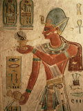 The King, Ramesses III, Wearing the Blue Crown and Making an Offering Photographic Print