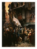 Entrance of Saint Joan of Arc, 1412-31, into Orleans, France Giclée-tryk af Jean-jacques Scherrer