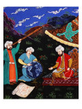 Astronomers and Geographers in a Mountainous Country, Ottoman Miniature, 17th century Giclee Print