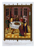 Jewish Passover Ceremony, from 15th century Missal, Manuscript Attributed to School of Van Eyck Lámina giclée