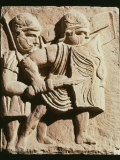 Two Legionaries During Battle, Relief from Base of Column Found at Magonza Photographic Print