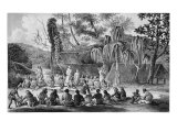 Native Chiefs of Tikopia Receiving Officers of the Astrolabe Giclee Print