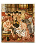 Doctor Giving Treatment to Sick Man with Cut on Leg, Fresco, by Domenico di Bartolo, 1443 Giclee Print