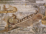 Boat Carrying Soldiers Down the River Nile, Mosaic Pavement, c. 80 BC Roman, Praenesta, Italy Photographie