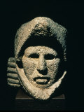 Head of Eagle Warrior, Stone, Aztec, from Mexico Photographic Print