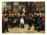 Farewell by Napoleon I 1769-1821 to the Imperial Guard at Fontainebleau reproduction procédé giclée