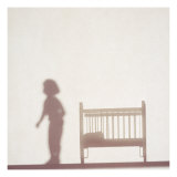 Silhouette of a Female Doll Next to a Crib Giclee Print by Images Monsoon