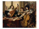 Musicians and Young Singer, from L'ouie (Hearing), c. 1635 reproduction procédé giclée