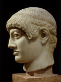 Head of Blond Ephebe (Youth), Marble, c. 485 BC Archaic Greek Photographic Print
