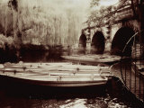 Punting Boats, Weeping Willow, Bridge, Oxford, Uk Photographic Print by Images Monsoon